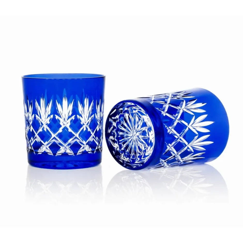 Hot 2 gobelets à Whisky bleu taille Ananas Art De La Table|Verre À Whisky