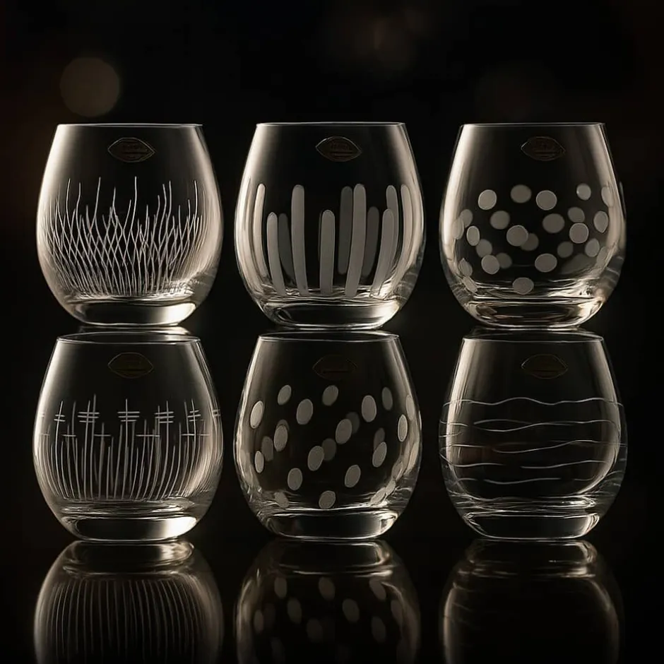 Sale 6 gobelets ronds cristal ametysta Art De La Table|Coffrets Verres Cristal