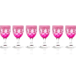 6 mini verres à liqueur rose fuchsia ananas Art De La Table|Verre À Vin