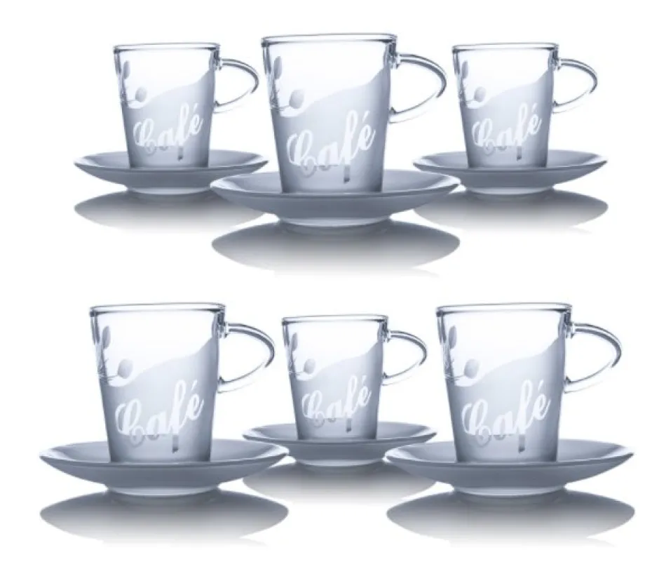 Clearance 6 mugs café cristal sans sous tasse Verre En Cristal Taillé|Verre Cristal