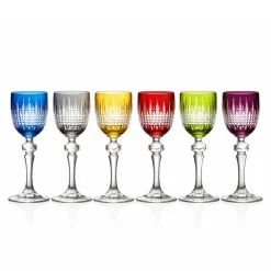 New 6 verres à liqueur couleur tradition Verre À Vin|Verre À Pied