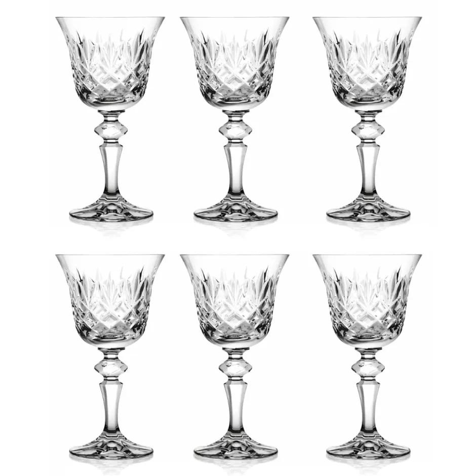 Hot 6 verres cristal clair Royal Verre À Pied|Verre En Cristal Taillé