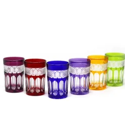 Sale 6 verres thé cristal couleur mireille Art De La Table|Coffrets Verres Cristal