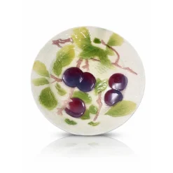 New Assiette prune barbotine Lunéville|Assiette Céramique