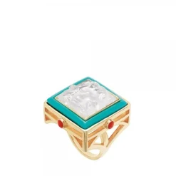 New Bague aréthuse turquoise vermeil lalique Bijoux|Bagues Cristal