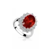 Clearance Bague médaillon royal rouge rubis Bagues Cristal|Bagues