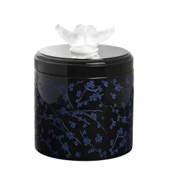 Boîte fleurs de cerisier noir lalique Coupes, Coupelles Et Photophores|Boites Cristal