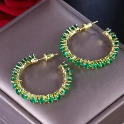 Hot Boucles d’oreilles éclat verdoyant Boucles D’Oreilles Cristal|Boucles D’Oreilles