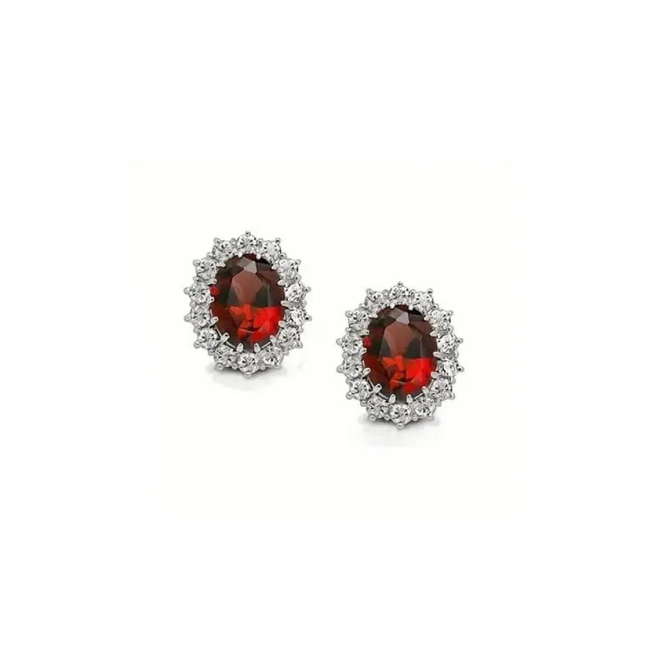 Sale Boucles d’oreilles médaillon royal cristal rouge rubis Boucles D’Oreilles Cristal|Boucles D’Oreilles