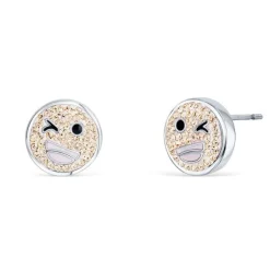 New Boucles d’oreilles smiley « clin d’oeil » Boucles D’Oreilles Cristal|Boucles D’Oreilles