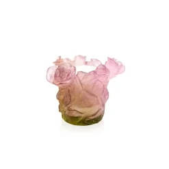Bougie roses passion rose daum pm Photophores, Bougeoirs Cristal