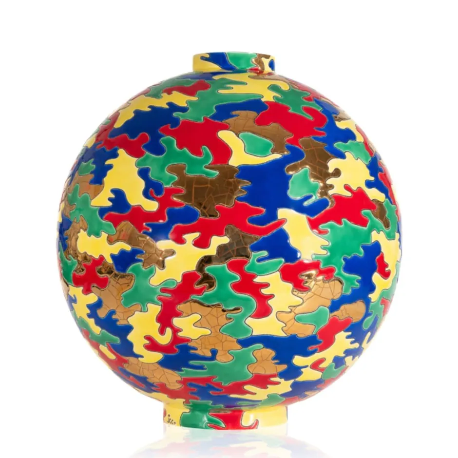 New Boule Colo Astro camouflage Planete JC Longue Vie Longwy Éditions D’Art Cristal|Vases & Boules