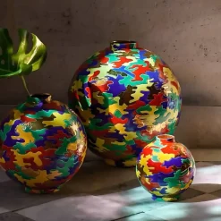 New Boule Colo Astro camouflage Planete JC Longue Vie Longwy Éditions D’Art Cristal|Vases & Boules