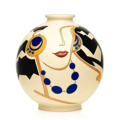 Clearance Boule coloniale Femme au Collier Émaux de Longwy Vase Céramique|Vases & Boules