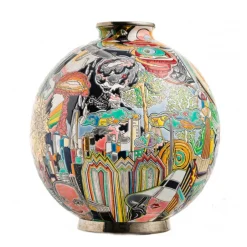 New Boule coloniale Nouveau monde Guive Khosravi & Émaux de Longwy Éditions D’Art Cristal|Vases & Boules