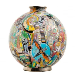 New Boule coloniale Nouveau monde Guive Khosravi & Émaux de Longwy Éditions D’Art Cristal|Vases & Boules