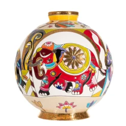 New Boule coloniale Pendjab Émaux de Longwy Vases Cristal Couleur|Vases & Boules