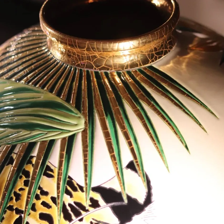 New Boule coloniale Vale Do Javari Émaux de Longwy Vase Céramique|Éditions D’Art Cristal