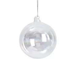 Boule de Noël bulle ronde irisée Décoration|Ornements Cristal