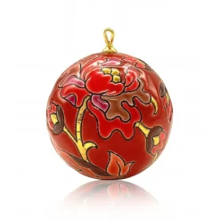 New Boule de Noël Carmin pm 2025 Émaux de Longwy Décorations De Noël|Ornements Cristal