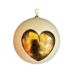 Outlet Boule de Noël clair Longwy mon Amour Ornements Cristal|Décorations De Noël