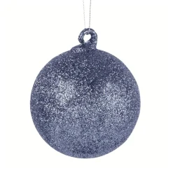 Discount Boule de noël en verre argenté à paillettes n°6 Décoration|Ornements Cristal