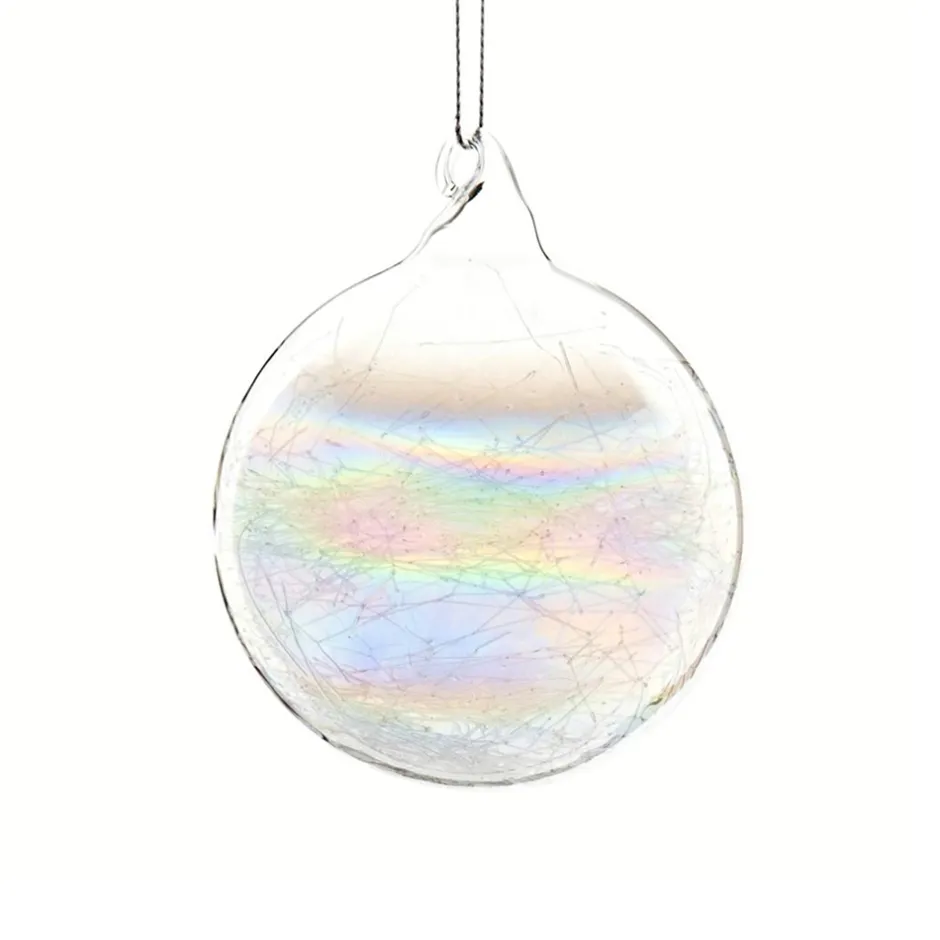 Sale Boule de noël en verre stalactites irisées n°16 Décoration|Ornements Cristal