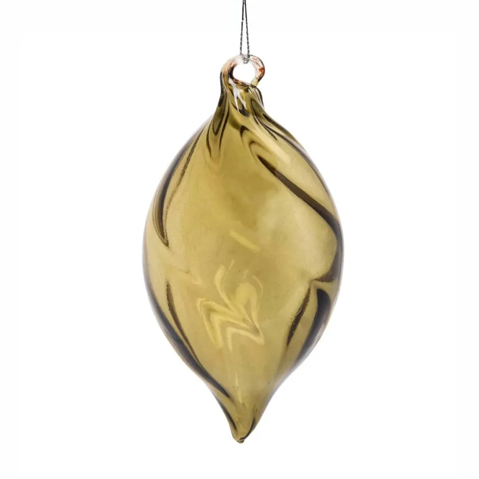 Sale Boule de Noël flamboiement vert olive Décoration|Ornements Cristal