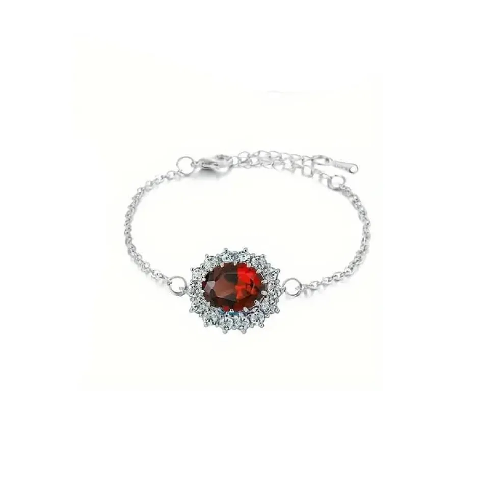 Sale Bracelet médaillon cristal rouge rubis Bracelets Cristal|Bracelets