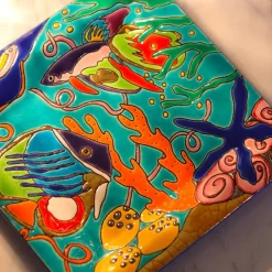 Best Cendrier vide-poches aqua tropicale Émaux de Longwy Vide-Poches Cristal|Coupes & Photophores