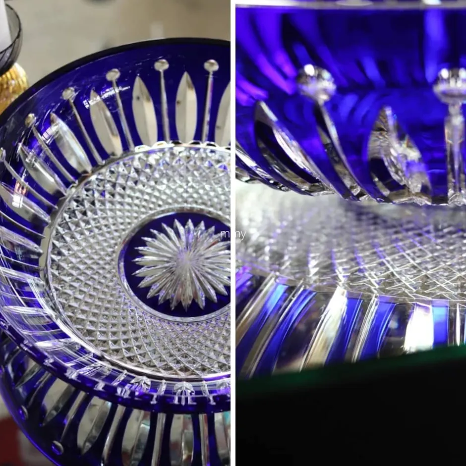 Online Centre de table bleu tommy saint-louis Coupe, Coupelles Et Photophores|Coupes Cristal