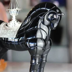 New Cheval porteur de feu noir daum Bestiaire|Animaux Cristal