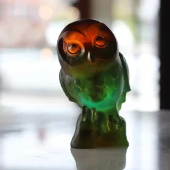 Online Chouette edwige ambre verte daum Animaux Cristal|Bestiaire