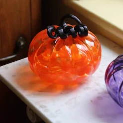 Discount Citrouille décorative cristal de Lorraine orange Décoration|Sulfures, Presse-Papiers Cristal