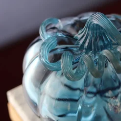 Sale Citrouille décorative cristal de Lorraine bleu Décoration|Sulfures, Presse-Papiers Cristal