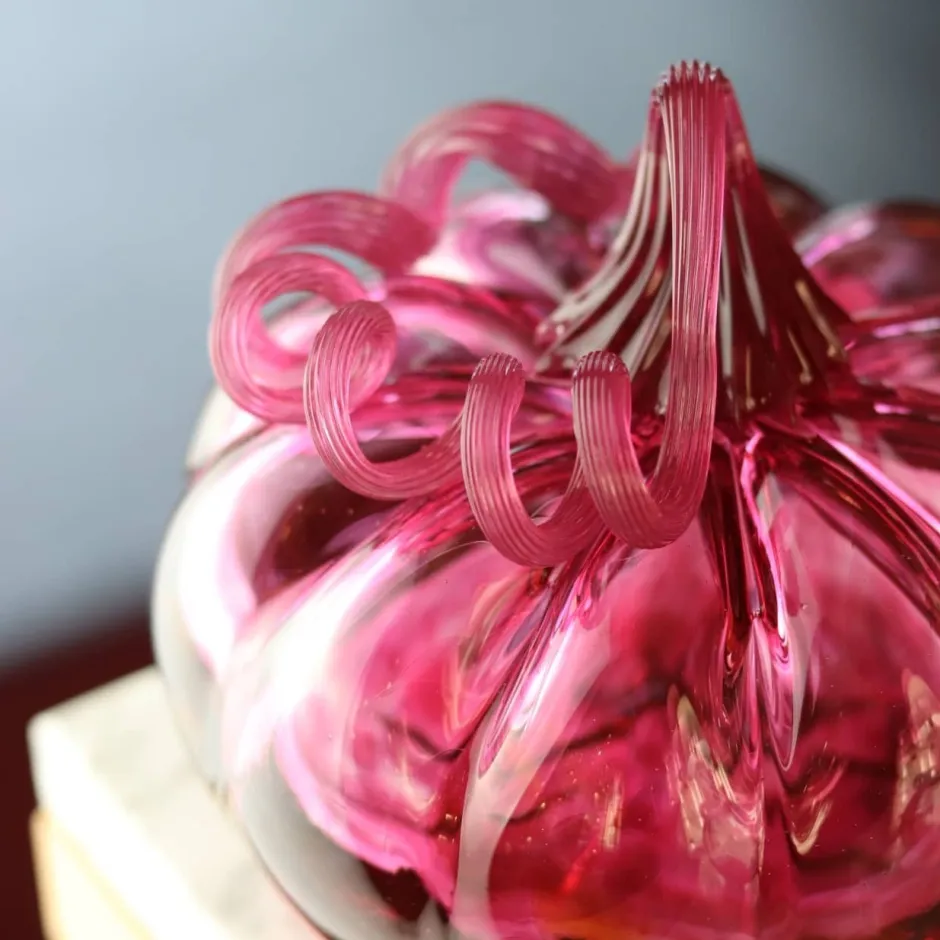 Clearance Citrouille décorative cristal de Lorraine rose fuchsia Décoration|Sulfures, Presse-Papiers Cristal