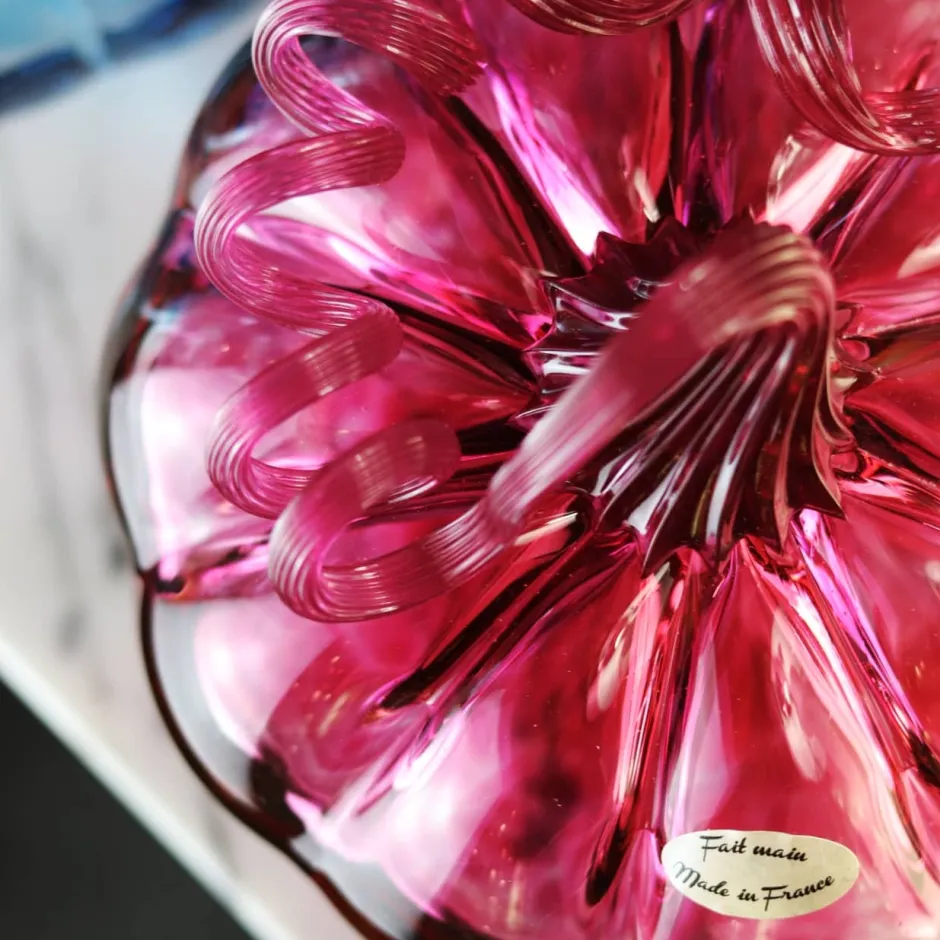 Clearance Citrouille décorative cristal de Lorraine rose fuchsia Décoration|Sulfures, Presse-Papiers Cristal