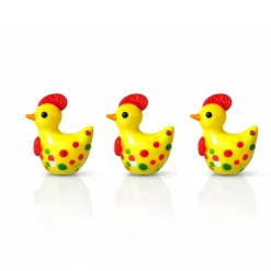 Outlet Coffret Poules de Pâques arc-en-ciel verre à la flamme X3 Bestiaire|Figurines Miniature Cristal
