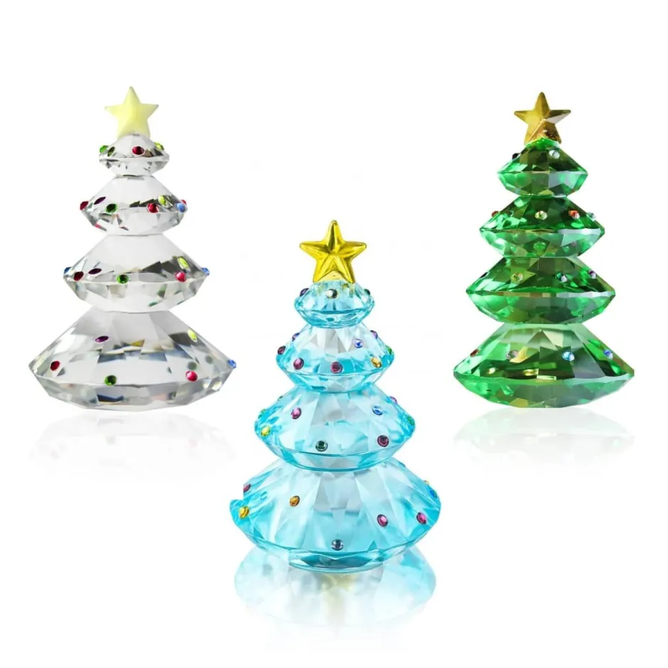 Sale Coffret Sapins cristal 2025 X3 Décoration|Figurines Miniature Cristal
