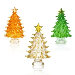 Clearance Coffret Sapins miniature verre au chalumeau X3 Décoration|Figurines Miniature Cristal