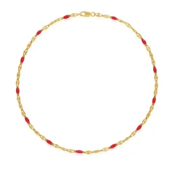 Sale Collier de perles ras de cou bohème rouge Colliers Cristal|Colliers