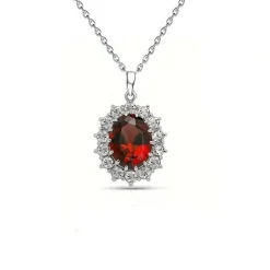 New Collier médaillon royal cristal rouge rubis Pendentifs Cristal|Pendentifs