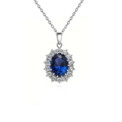 Discount Collier médaillon royal cristal bleu saphir Colliers Cristal|Colliers