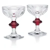 Coupe champagne harcourt bouton rouge x2 baccarat Verre En Cristal Taillé|Art De La Table