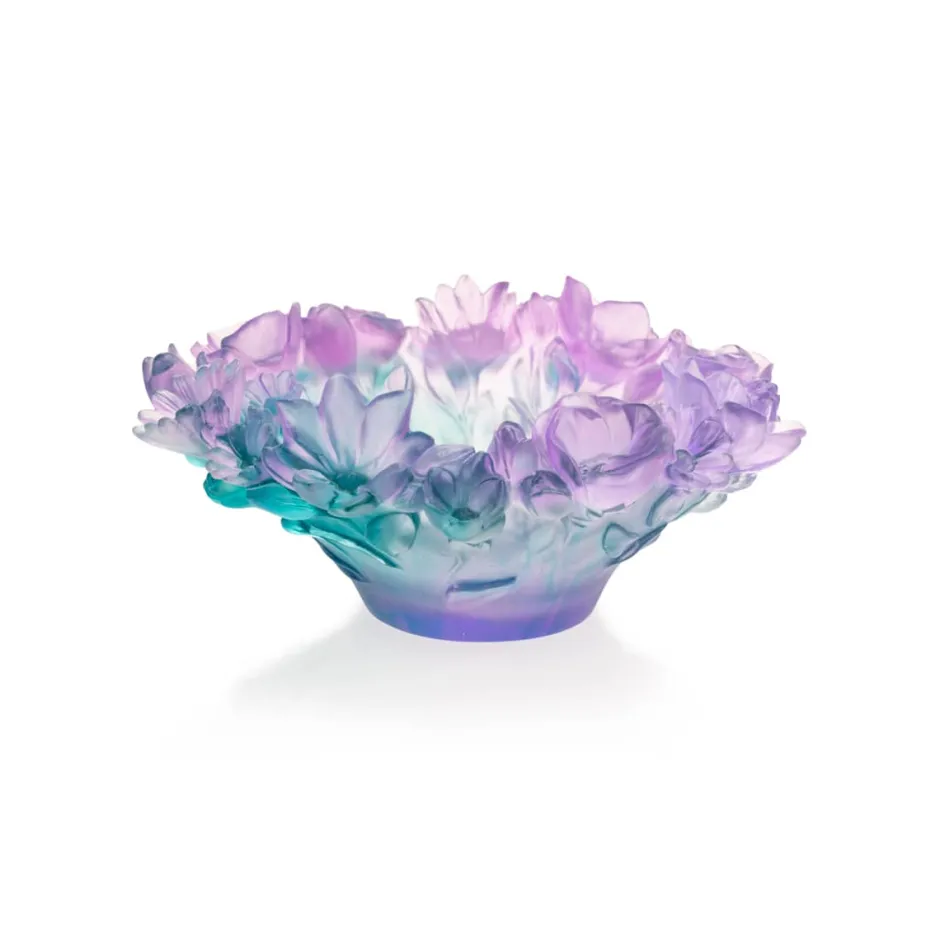 Sale Coupe Moyen Modèle Sweet Garden Daum Fleurs Cristal|Sulfures, Presse-Papiers Cristal