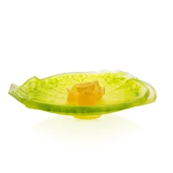 Discount Coupe sur pied Citrus Daum Fleurs Cristal|Sulfures, Presse-Papiers Cristal