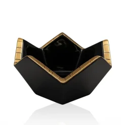Discount Coupelle Culbuto noir & or Émaux de Longwy Coupes & Photophores|Vide-Poches Cristal