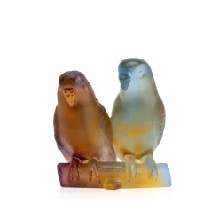 Couple perruches ambre daum Animaux Cristal|Bestiaire