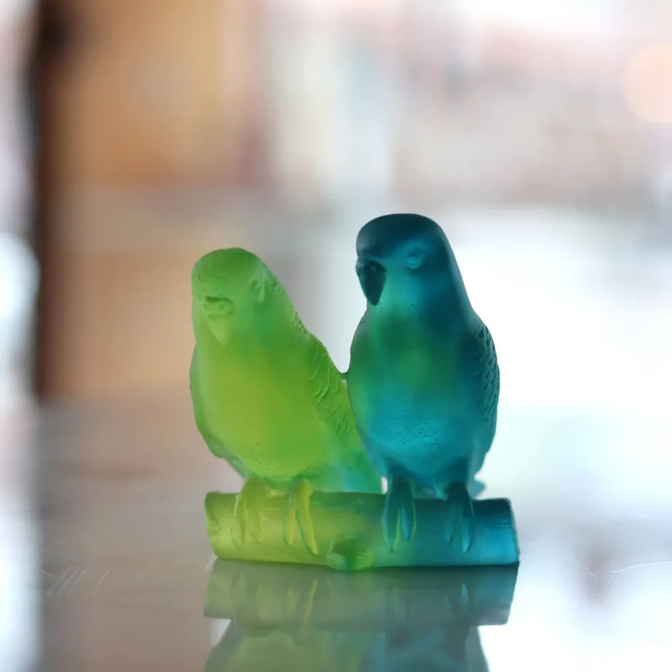 Discount Couple perruches bleu daum Bestiaire|Animaux Cristal