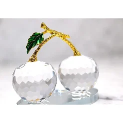 Discount Duo sculpture cerises cristal Sulfures Cristal|Décoration